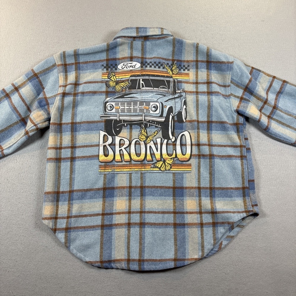 Ford Light Blue Plaid Bronco Button-Down Shirt